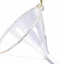Deco pakabos akiniai skaidrūs su auksu 9cm 2vnt
