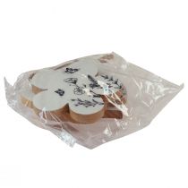 daiktų Dekoratyvinė kabykla širdelės gėlė drugelis baltas natūralus 9cm 3vnt