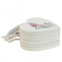 daiktų Dekoratyvinė širdelė pakabinimui, širdelės elfo pakabuko puošmena 12cm 6vnt