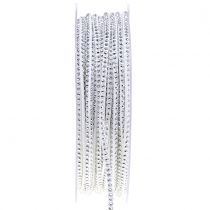 Dekoratyvinis virvelė odinė virvelė balta su kniedėmis 3mm 15m