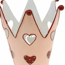 Dekoratyvinė karūna, metalinis žibintas, vazonas Valentino dienai, metalinė dekoracija su širdele
