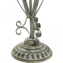 Metalinis senovinės išvaizdos vainiko laikiklis, stalo puošmena shabby chic H51cm