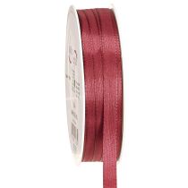 daiktų Dekoratyvinė siaura taftos juostelė Bordo 10mm 50m