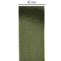 daiktų Satininė juostelė dovanų pakavimui, taftos juostelė, žalia, 40 mm pločio, 5 m ilgio