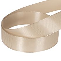 daiktų Dekoratyvinė atlasinė smėlio spalvos taftos juostelė 25 mm 50 m