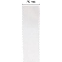daiktų Dekoratyvinė taftos juostelė, balta, 25 mm pločio, 50 m ilgio