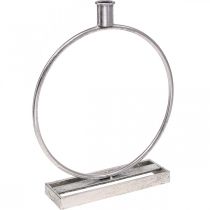 daiktų Dekoratyvinis žiedas metalinis žvakių laikiklis antikvarinis sidabras Ø25cm H30.5cm