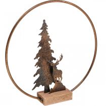 Dekoruojamas Kalėdų eglės elnio metalinis medinis pagrindas Ø38cm