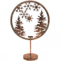 daiktų Dekoratyvinis žiedas Kalėdinis Žieminio pagrindo arbatinės žvakutės laikiklis miškas Ø37,5cm