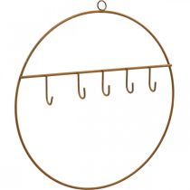 Metalinis žiedas su kabliuku, dekoratyvinis žiedas pakabinimui, nerūdijančio plieno kablio žiedas Ø28cm