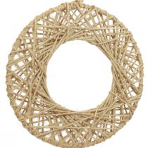 daiktų Dekoratyvinis žiedas džiutu dengtas pakabinamas dekoras Boho dekoracija Ø28cm 4vnt