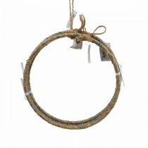 Dekoratyvinis žiedas iš džiuto Scandi dekoratyvinis žiedas pakabinimui Ø25cm 4vnt