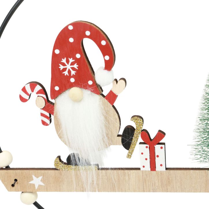 daiktų Dekoratyvinis žiedas metalinis nykštukas dekoratyvinė kabykla Kalėdinė Ø21.5cm 2 vnt