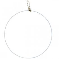 daiktų Dekoratyvinis žiedas metalinis baltas pakabinimui metalinis žiedas Ø38cm 3vnt