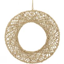 daiktų Dekoratyviniai žiedai džiutu dengti pakabinami papuošimai boho dekoracija natural Ø38cm 2vnt
