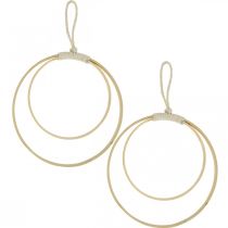 daiktų Žiedas pakabinimui, pasidaryk pats, langų dekoravimas, boho stiliaus, dvigubas žiedas natūralių spalvų Ø20/15cm 4 vnt.