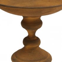daiktų Dekoratyvinis dubuo ant kojos dubuo rūdžių atrodo metalinis Ø22cm H18,5cm