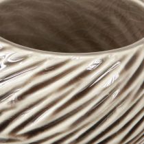 daiktų Dekoratyvinis dubuo Keraminis Spiralinis dekoras Beige Brown Ø9cm 4vnt