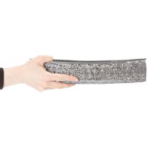 daiktų Dekoratyvinis metalinis dubuo, pilko rašto, ovalus, I36 cm / 33,5 cm, 2 vnt. rinkinys