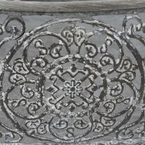 daiktų Dekoratyvinis metalinis dubenėlis, ovalo formos, pilkas, 25,5/29/34,5 cm, 3 vnt. rinkinys