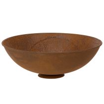 daiktų Dekoratyvinis metalinis dubuo, rūdžių spalvos, vintažinio dekoro, Ø34 cm, aukštis 12 cm