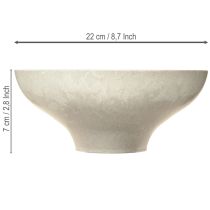 daiktų Dekoratyvinis dubuo su pagrindu, plastikinis, apvalus, kreminės spalvos, Ø19 cm, aukštis 8 cm