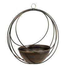 Dekoratyvinis dubuo gėlių krepšeliui pakabinti metalinis Ø31cm H55,5cm