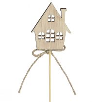 daiktų Dekoratyviniai kištukai Kalėdų dekoravimo nameliai mediniai 4,5x5cm 12 vnt