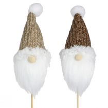 daiktų Dekoratyvinis kištukas gnome Kalėdų balta ruda 4x11cm 4 vnt