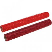 daiktų Kalėdinis Deco audinys Poliesteris Raudonas x 2 asorti 35x200cm