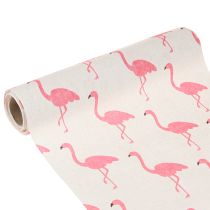 daiktų Dekoratyvinis audinys flamingo baltai rožinis 30cm x 3m