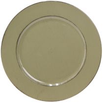 daiktų Dekoratyvinė lėkštė žalia plastikinė lėkštė vintažinė samanų žalia ruda Ø33cm