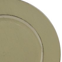 daiktų Dekoratyvinė lėkštė žalia plastikinė lėkštė vintažinė samanų žalia ruda Ø33cm