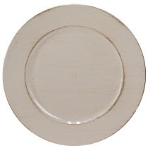 daiktų Dekoratyvinė plastikinė lėkštė, pilkai ruda, Ø33 cm