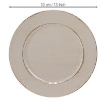 daiktų Dekoratyvinė plastikinė lėkštė, pilkai ruda, Ø33 cm