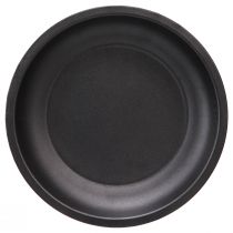 daiktų Dekoratyvinė apvali metalinė lėkštė, juoda, Ø23 cm, aukštis 2,5 cm, 3 vnt.