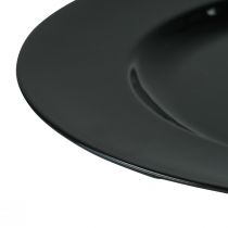daiktų Dekoratyvinė lėkštė juoda plokščia blizgi plastikinė Ø28cm A2cm