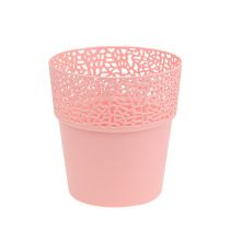 Dekoratyvinis vazonas plastikinis rožinis Ø13cm H13,5cm 1vnt
