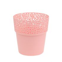 Dekoratyvinis vazonas plastikinis rožinis Ø13cm H13,5cm 1vnt