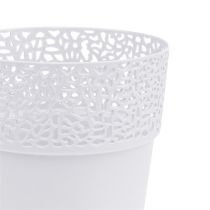 daiktų Dekoratyvinis vazonas plastikinis baltas Ø13cm H13,5cm 1 vnt