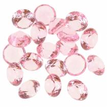 Dekoratyviniai akmenukai deimantas akrilas šviesiai rožinis Ø1.8cm 150g sklaidos dekoracija stalui