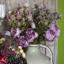 daiktų Dirbtinio erškėčio purpurinė šakelė 10 gėlių galvučių 68cm 3vnt