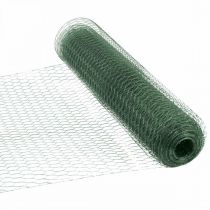 Šešiakampis tinklelis, žalias vielos tinklelis, padengtas PVC, 50 cm × 10 m