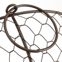 daiktų Vielinis krepšinio dubuo su rankena ruda Ø35/30/25 cm rinkinys iš 3