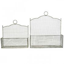 daiktų Vielinis krepšelis, sieninis krepšelis, augalų krepšelis Shabby Chic L38/32cm rinkinys po 2