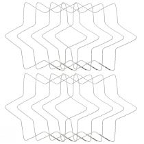 daiktų Vielinės žvaigždės bangos žiedinės žvaigždės kalėdiniam vainikui 20cm 10 vnt