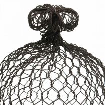 daiktų Dekoratyvinis varpelis iš metalo, pagalbinė laipiojimo priemonė, gaubtas vielinis rudas, patina H50/41cm Ø30/25cm, rinkinys 2 vnt.