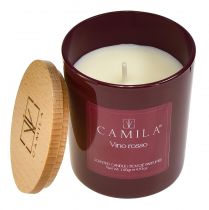 Kvapi žvakė Camila raudonojo vyno taurėje Ø7,5cm H8cm