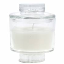 Kvapi žvakė stiklinėje vanilės baltumo Ø8cm H10,5cm