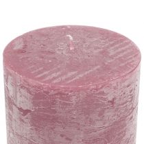 daiktų Vienspalvės senovinės rožinės žvakės 50x100mm 4vnt